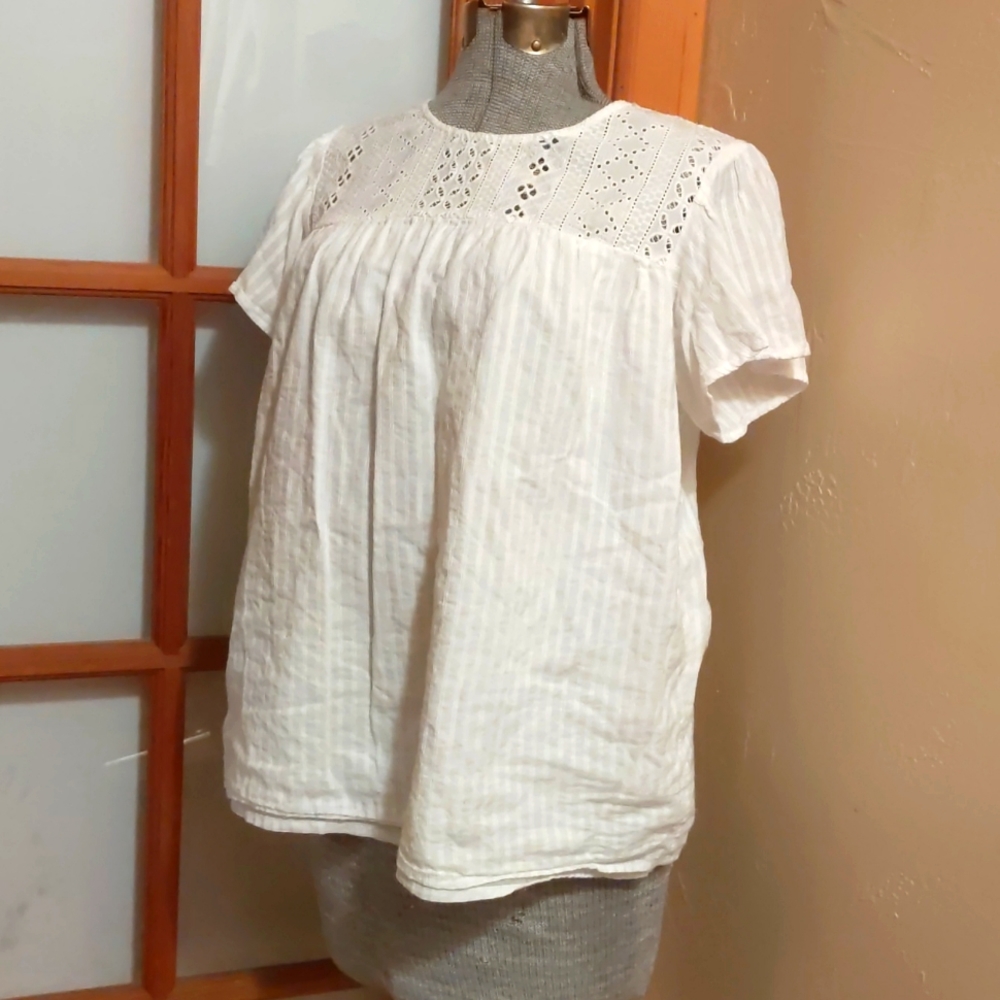 Ella Moss navy eyelet peasant blouse, M (I have navy blue as well)